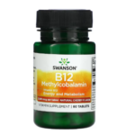 Vitamina B12 2500mcg Methylcobalamina Cherry - 60 tabs / Swanson