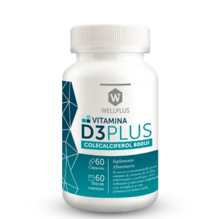 Vitamina D3 Colecalciferol - 60 capsulas / Wellplus