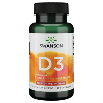Vitamina D3 400ui - 250 capsulas / Swanson
