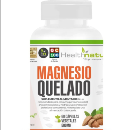 Magnesio Quelado 500mg - 60 capsulas / Health Natural