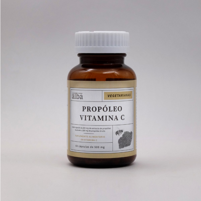 b318a11f-711e-11ea-8d93-0603130a05b8.png Propoleo Vitamina C 500mg - 60 capsulas / Del Alba - Imagen 1