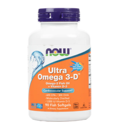 Ultra Omega 3 + D3 - 90 softgels / Now