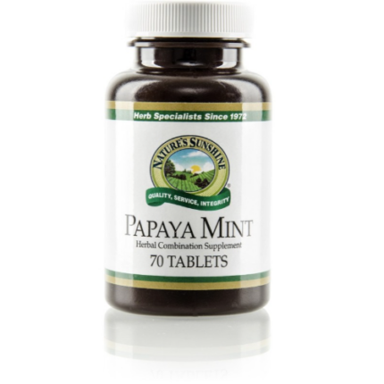 Papaya y Menta Masticable - 70 tabletas / Nature´s Sunshine
