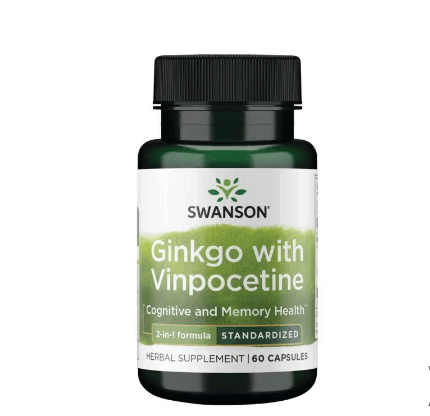 Ginkgo with Vinpocetine Standardized - 60 capsulas / Swanson