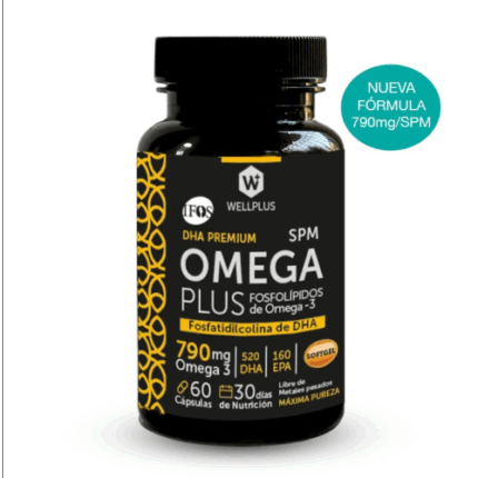 OmegaPlus 790mg Fosfolipidos de Omega 3 - 60 caps / Wellplus