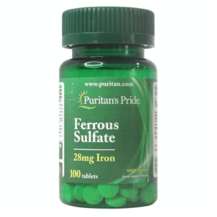 Hierro Sulfato Ferroso 28mg - 100 Tabletas / Puritan ́s Pride