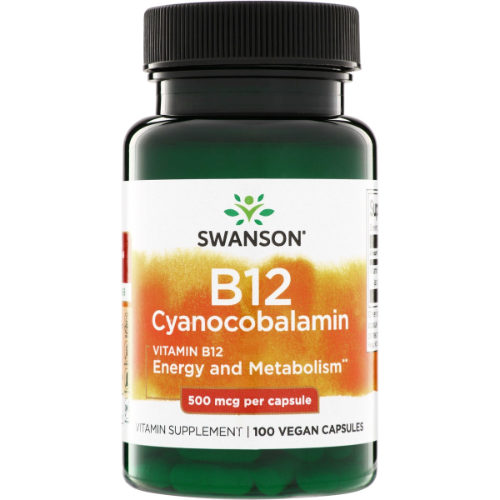fb86ec79-ffa6-41a4-90e3-0c86be772437.png Vitamina B12 Cianocobalamina 500mg - 100 caps / Swanson - Imagen 1